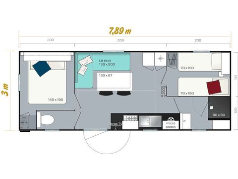 MOBILHOME 5 personnes - Mobil home 24 m²