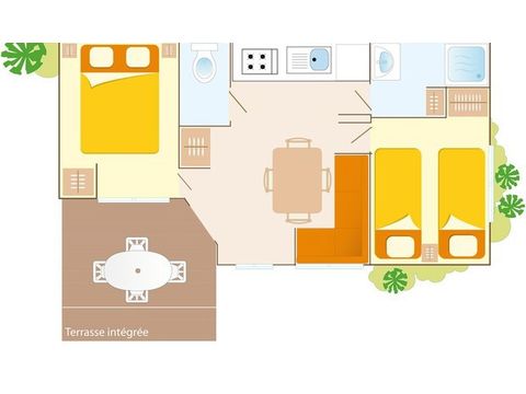 MOBILHOME 4 personas - Comfort XL | 2 Dormitorios | 4 Pers. | Terraza pequeña | Aire acondicionado