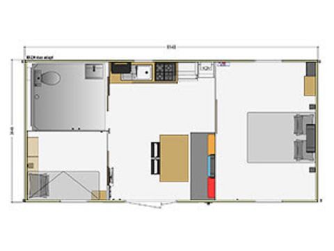 STACARAVAN 4 personen - Comfort - 2 kamers PMR