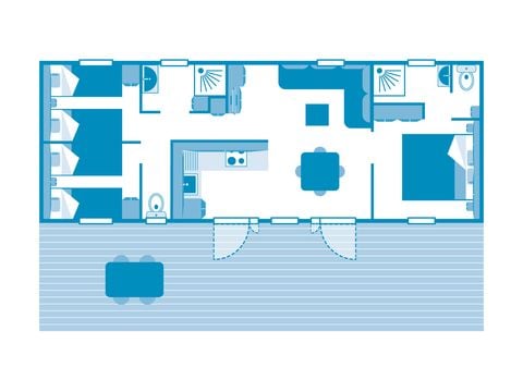 Mobilheim 6 Personen - COTTAGE Naïade 6p 3ch 2SdB PREMIUM