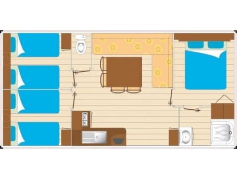 Stacaravan 8 personen - Vrije tijd 3 slaapkamers 30m²