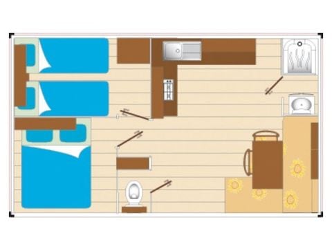 MOBILHOME 4 personnes - Cocoon 2 chambres 21m²