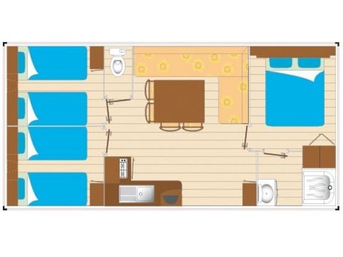 MOBILHOME 8 personnes - Loisir 3 chambres 35m²