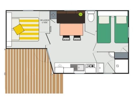 MOBILHOME 5 personas - Evasión 2 habitaciones 23m² (23m²)