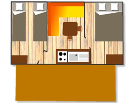 Stacaravan 4 personen - ECO (Geen sanitaire voorzieningen)