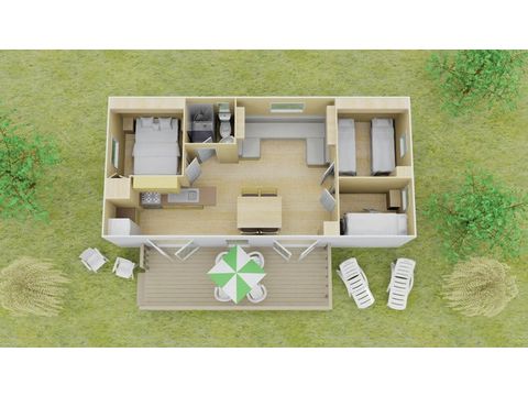 MOBILHOME 6 personnes - Comfort | 3 Ch. | 6 Pers. | Terrasse surélevée | Clim.