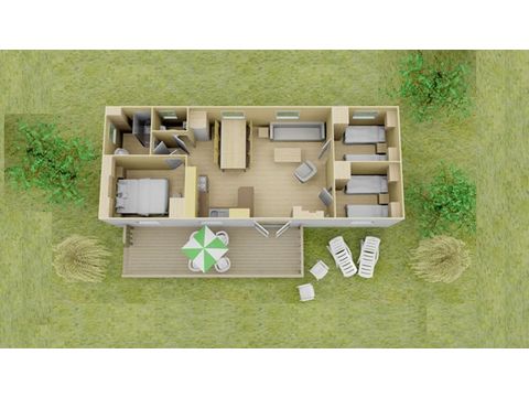 MOBILHOME 6 personnes - Mobil-home | Comfort XL | 3 Ch. | 6 Pers. | Terrasse Couverte | Clim.