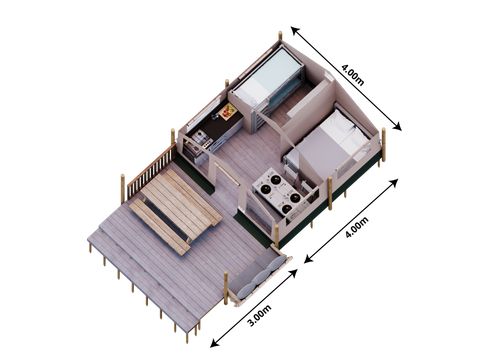 TENTE TOILE ET BOIS 4 personnes - Safari Salguer