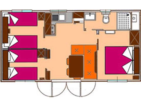 Stacaravan 6 personen - ZONNEBLOEM SUITE