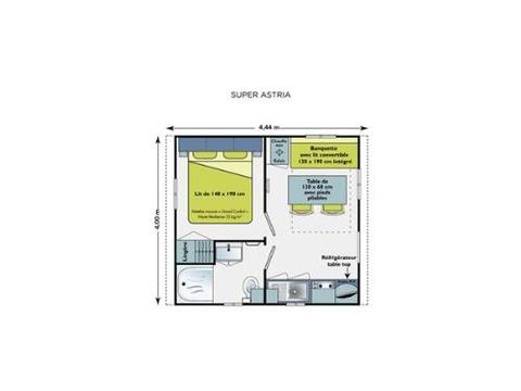 MOBILHOME 3 personnes - Standard 16m²  1 ch (2011)