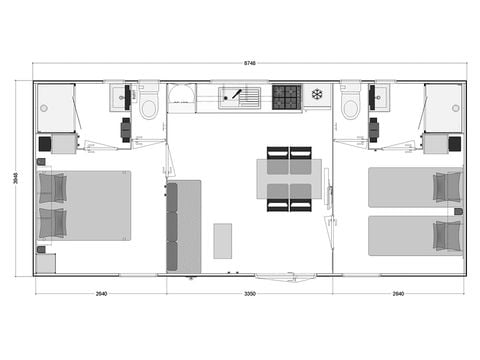 MOBILHOME 4 personas - AIRE ACONDICIONADO COTTAGE PREMIUM