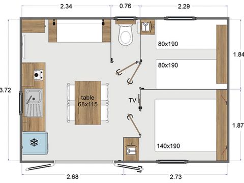 MOBILHOME 4 personnes - Cabane