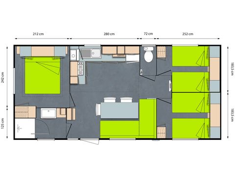 MOBILHOME 6 personnes - Mobil home Ciela Confort - 3 chambres