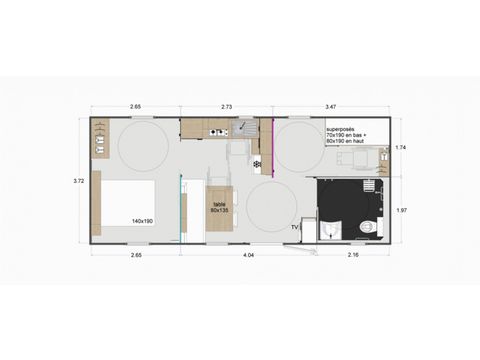 MOBILHOME 4 personnes - 2 CHAMBRES EDEN PMR