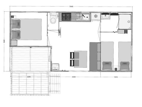 MOBILHOME 4 personnes - MALAGA DUO GRAND CONFORT