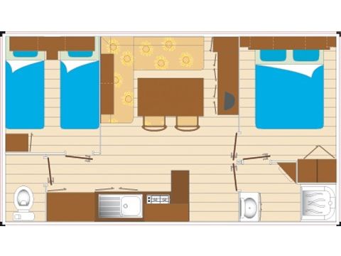 MOBILE HOME 6 people - 2 bedrooms - TV