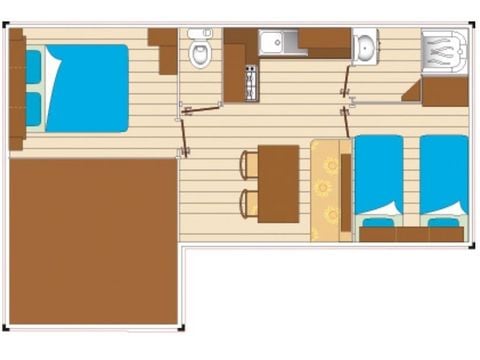 MOBILE HOME 6 people - Evasion 6 persons 2 bedrooms 28m², 2 bathrooms