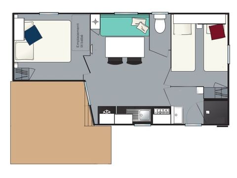 MOBILHOME 5 personas - Evasión 5 personas 2 habitaciones 23m², 2 baños