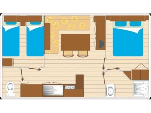 CASA MOBILE 6 persone - Evasion 6 persone 2 camere da letto 28m², 2 bagni