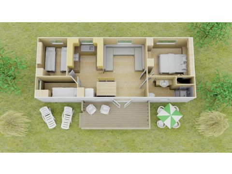 MOBILHOME 8 personnes - Classic XL | 3 Ch. | 6/8 Pers. | Terrasse surélevée non couverte