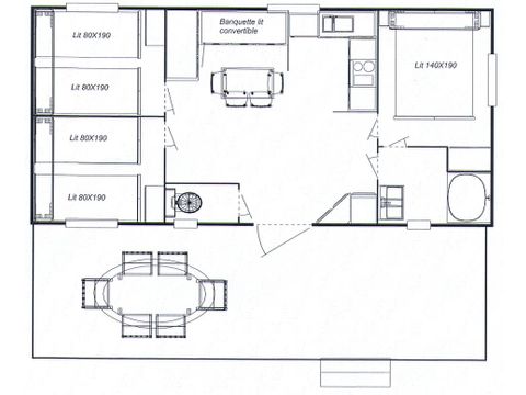 Stacaravan 7 personen - 3 Slaapkamers PREMIUM