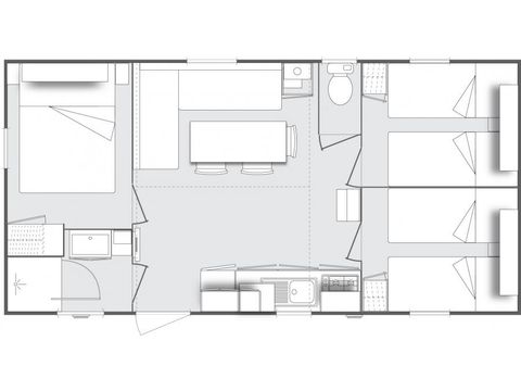 Stacaravan 6 personen - 3 slaapkamers (zondag) - CLIM