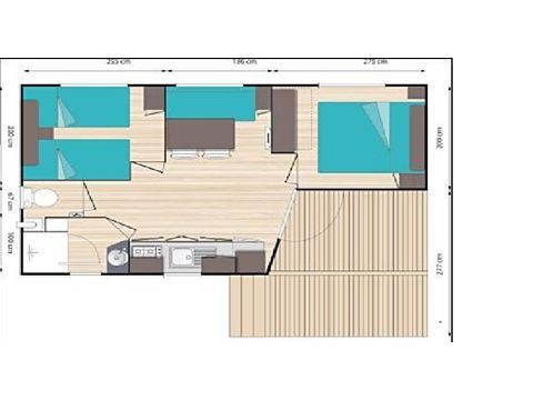 Stacaravan 4 personen - 2 slaapkamers (zondag) - CLIM