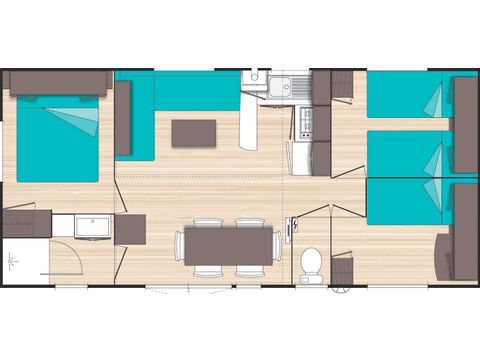 MOBILHOME 6 personnes - Mobil-home Classique terrasse couverte 3ch 6p