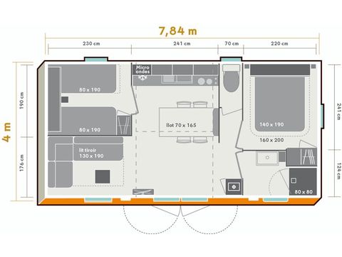 MOBILHOME 4 personnes - Mobil-home Confort+ 2ch 4p