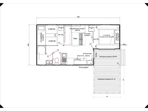 MOBILHOME 4 personnes - Mobil-home Classique 2ch 4p terrasse semi-intégrée