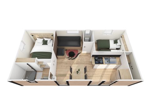 MOBILHOME 4 personas - Acogedora Casa Flor 29m² (2bed - 4 pers) + TV + LV