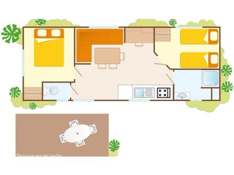 CASA MOBILE 6 persone - Mobil-home | Classic | 2 Camere da letto | 4/6 Pers. | Terrazza singola | Aria condizionata.