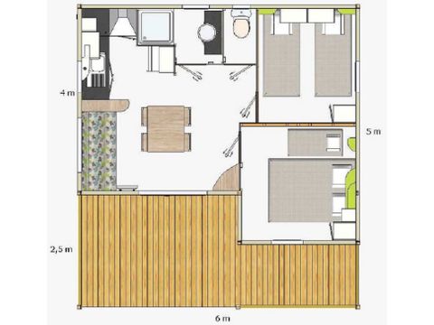 CHALET 4 personas - CONFORT+ (2 habitaciones)