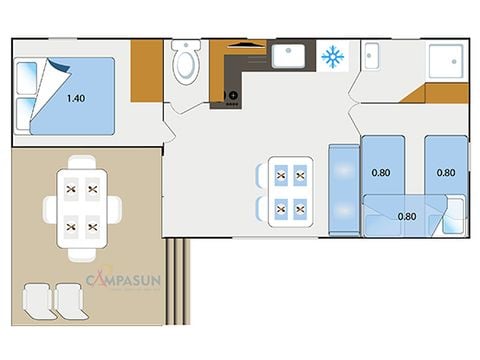 MOBILHOME 5 personnes - Azur 5 - 26m² - 2 chambres