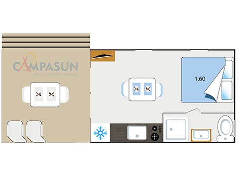 MOBILHOME 2 personnes - Key westotel - 20m² - 1 Chambre