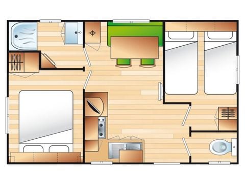 Mobilheim 4 Personen - Cocoon 4 Personen 2 Zimmer 23m²