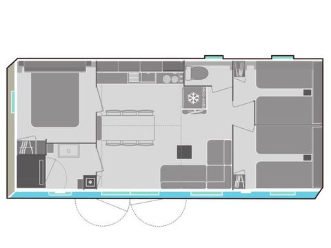 MOBILHOME 6 personas - Loisir+ 6 personas 3 habitaciones 32m².