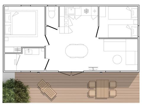 MOBILHOME 6 personnes - Mahana 6 personnes 2 chambres 30m²