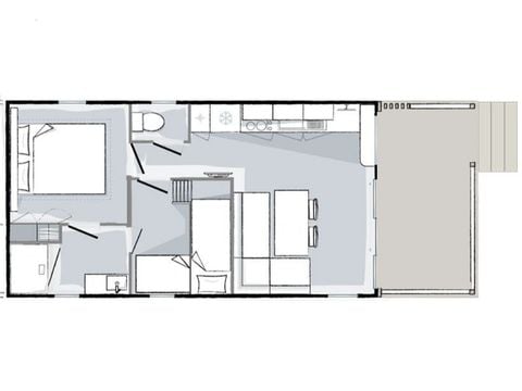 Stacaravan 4 personen - Stacaravan Premium 4 personen 2 kamers 28m² - Stacaravan Premium 4 personen 2 kamers 28m² - Stacaravan Premium 4 personen