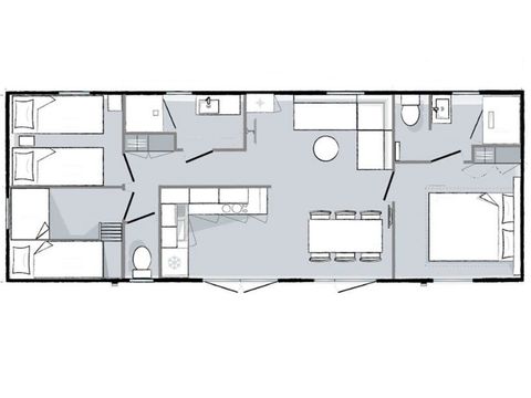 MOBILHOME 6 personas - Mobil-home Premium 6 personas 3 dormitorios 2sdb