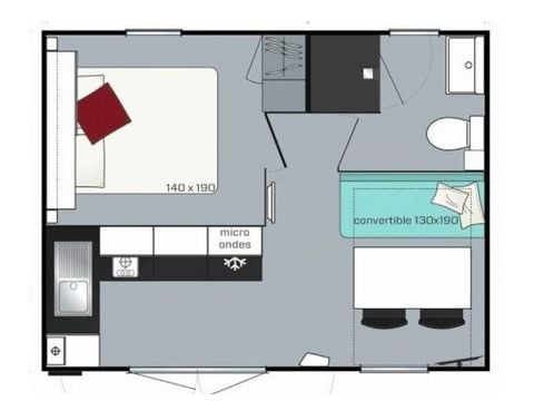 MOBILHOME 4 personnes - Cocoon+ 4 personnes 1 chambre 18m²