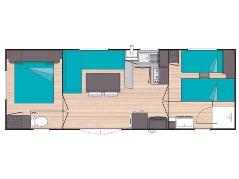 MOBILHOME 6 personnes - Evasion+ 6 personnes 2 chambres 23m²