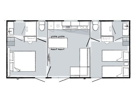 MOBILE HOME 6 people - Premium 6 people 2 bedrooms 2bathrooms