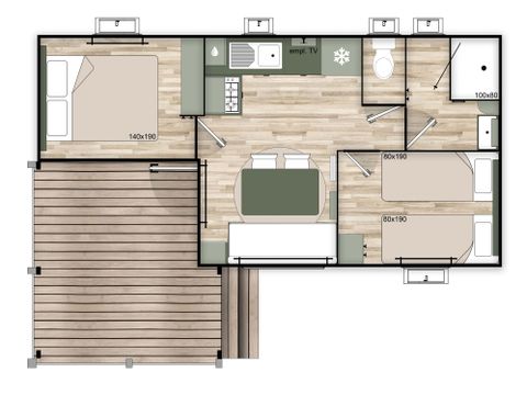 MOBILHOME 4 personas - CASA RURAL CONFORT Côté Jardin