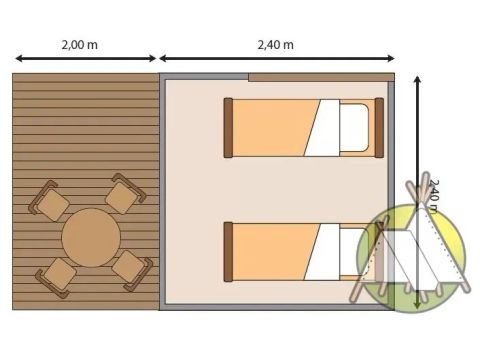 TIENDA DE LONA Y MADERA 2 personas - "CICLOTENTE" * NUEVO PARA 2022 *