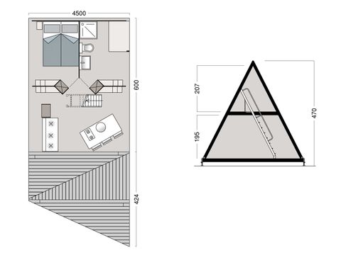 TIENDA DE LONA Y MADERA 4 personas - Glamping Kentia