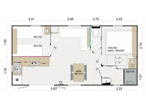 CASA MOBILE 4 persone - Comfort+ 3 Camere 4 Persone Aria condizionata + TV