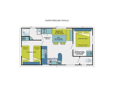 STACARAVAN 4 personen - LOGGIA CLASSIC 27m² - Onoverdekt terras