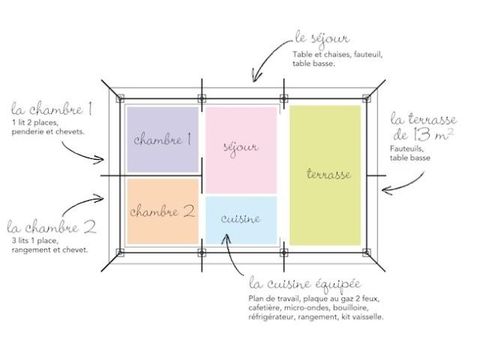 TENTE 5 personnes - Tente Ciela Nature - 2 chambres (sans sanitaire)