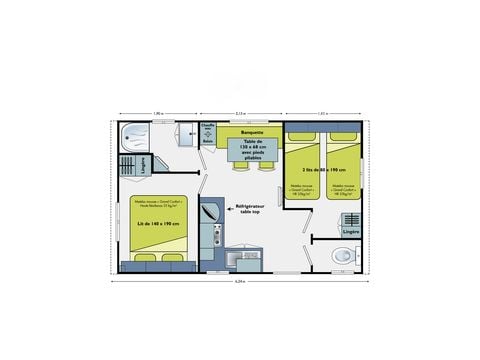 MOBILHOME 4 personnes - Mobil home Ciela Confort Compact - 2 chambres